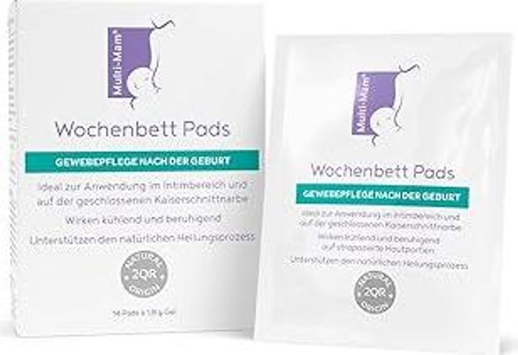 Multi-Mam Wochenbett Pads – Gewebepflege nach der Geburt für Intimbereich und Kaiserschnittnarben – Intimpflege Damen Feuchte Gel-Pads für K...