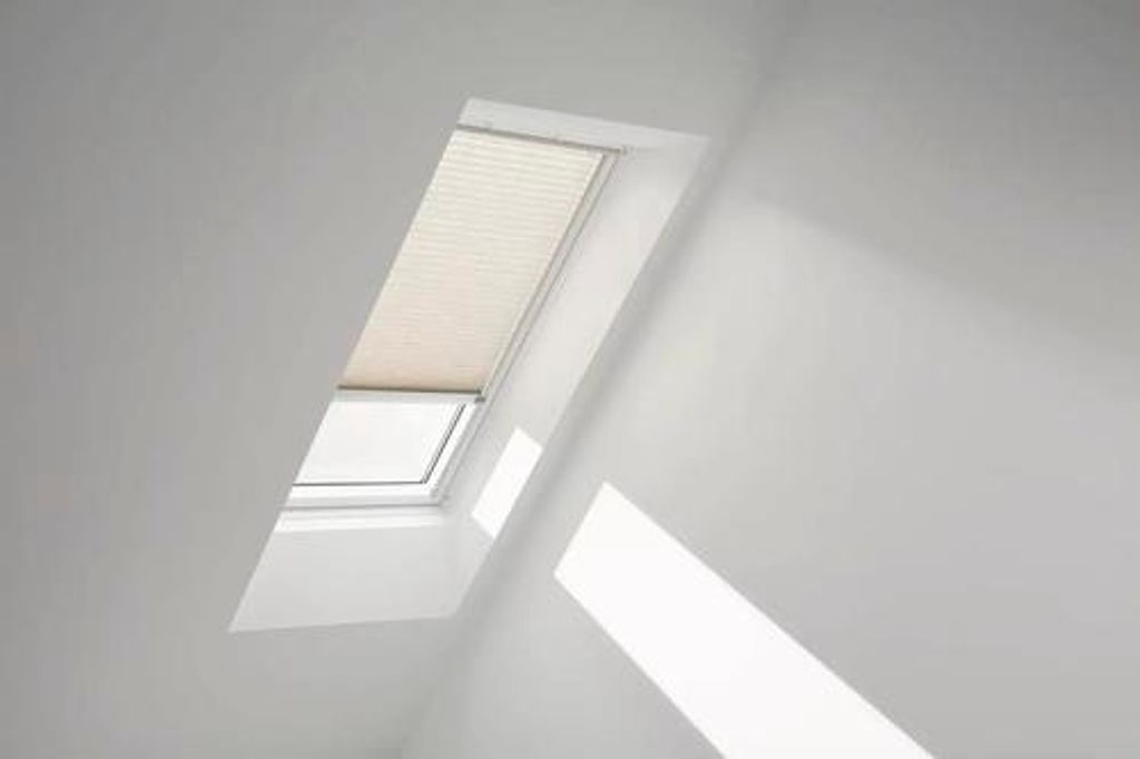 VELUX Plissee uni leinen mit Alu- Rahmen solarFSC FSL PK10 1275K