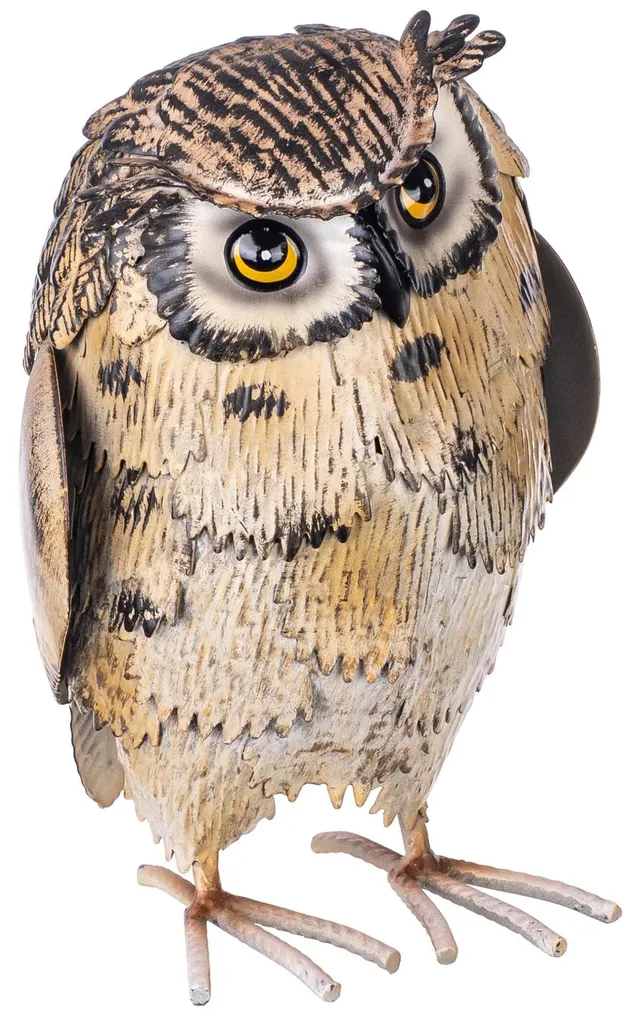 Chouette décorative pour balcon et jardin - Figurine en métal 22 cm