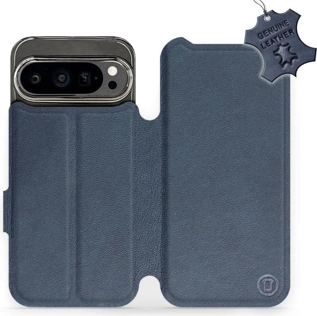 Echtleder Handyhülle für Google Pixel 9 Pro, Mobiwear Leather, Dunkelblau