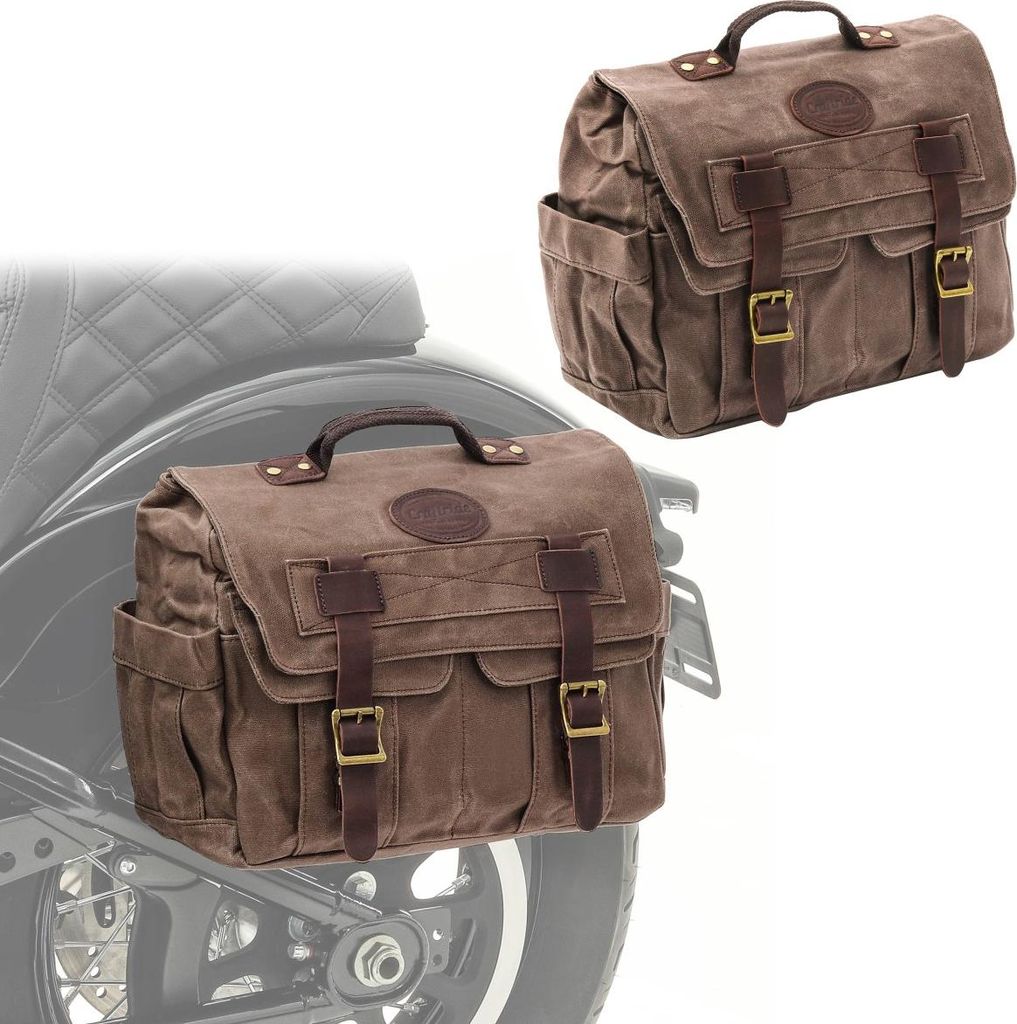 Set 2x Motorrad Satteltasche Canvas mit Innentasche CV1 Seitentasche b