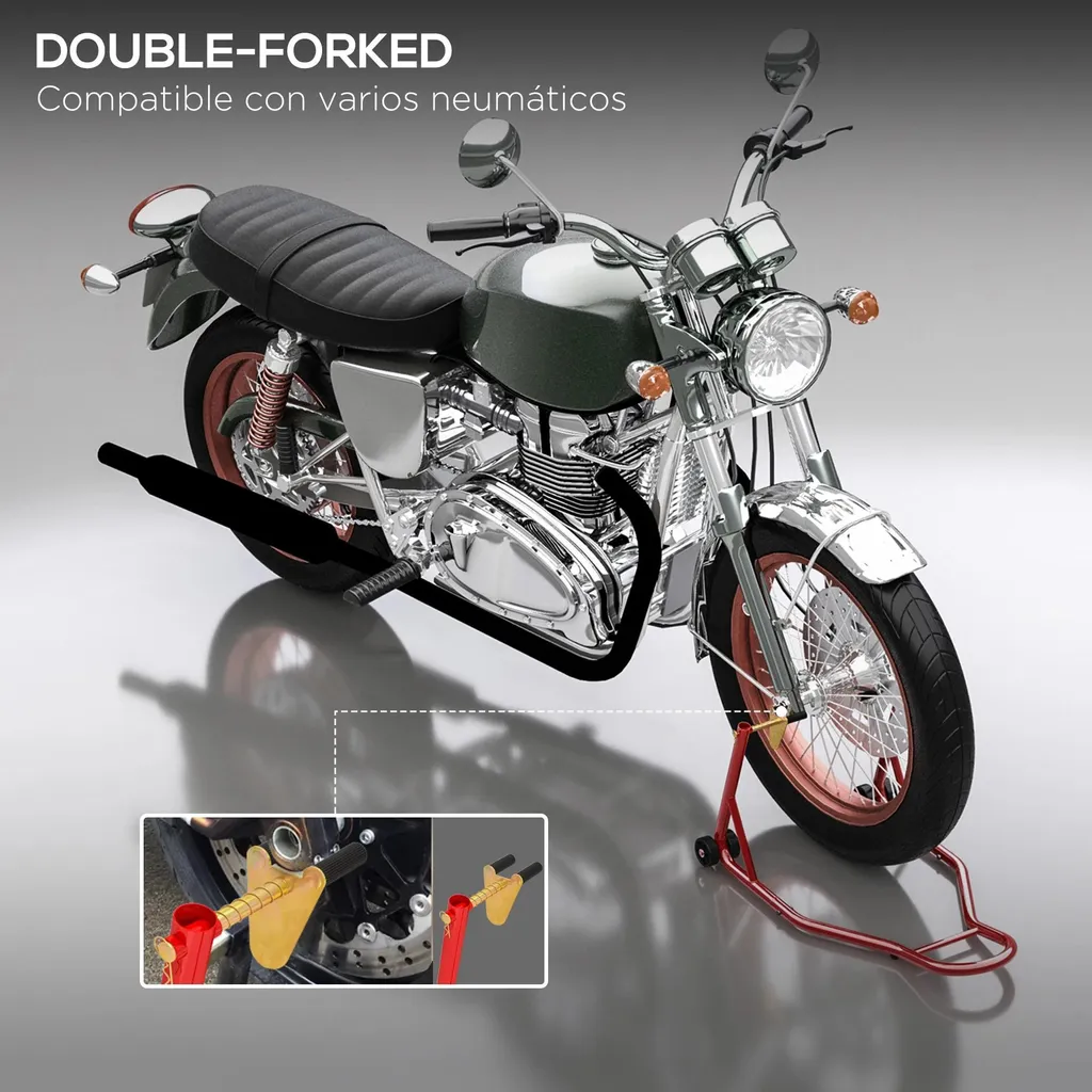 Support moto avant acier rouge pour stabiliser et réparer sans effort - 4