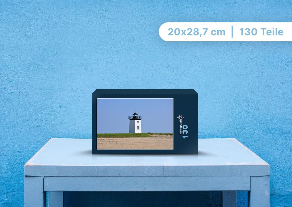 hansepuzzle 97865 - Leuchtturm Puzzle, 130 Teile, Hintergründe, 28,7 x 20,0cm mit hochwertiger Aufbewahrung, Kartonbox & Beutel