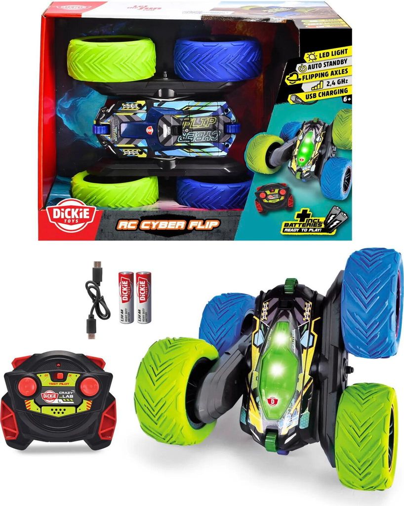 Dickie - Auto telecomandata Go Crazy RC Cyber Flip, RTR Immagine del prodotto 