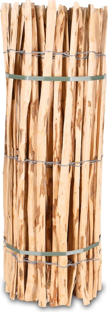 Staketenzaun Holzzaun 100cm Höhe, Teichumrandung Haselnuss, Zaun 5m Länge, Gartenzaun, Lattenabstand ca. 7-9cm