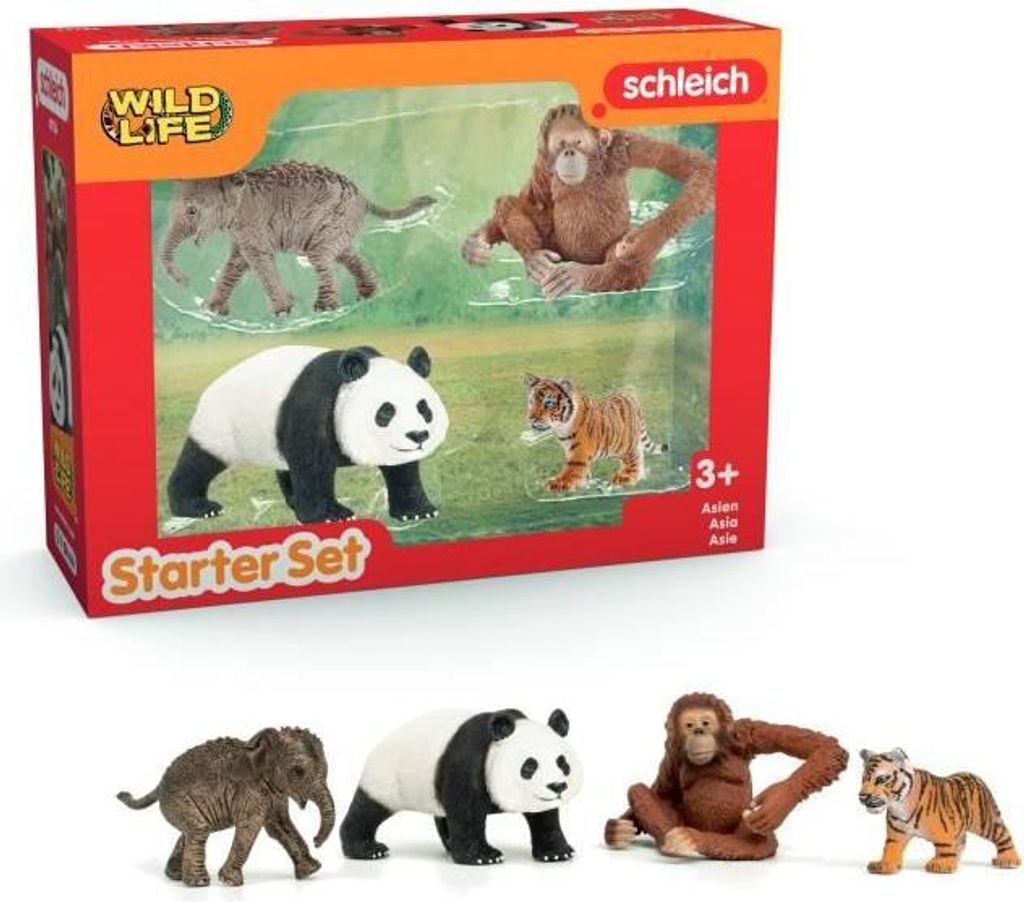 Tierset Figuren, SCHLEICH 42736 Wild Life, Asiatische Tiere, Lernspielzeug, Multicolor