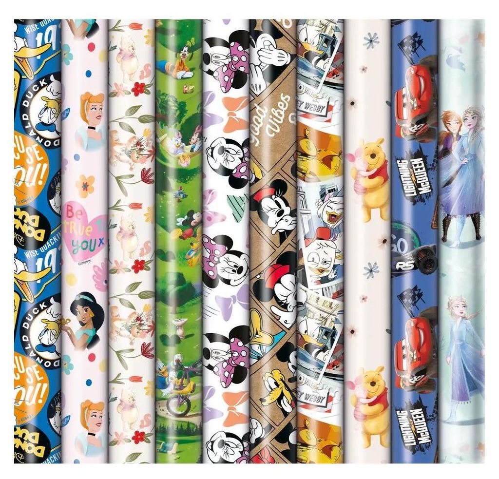 Papier cadeau 2mx70cm Disney 10 décors 60g Image du produit 