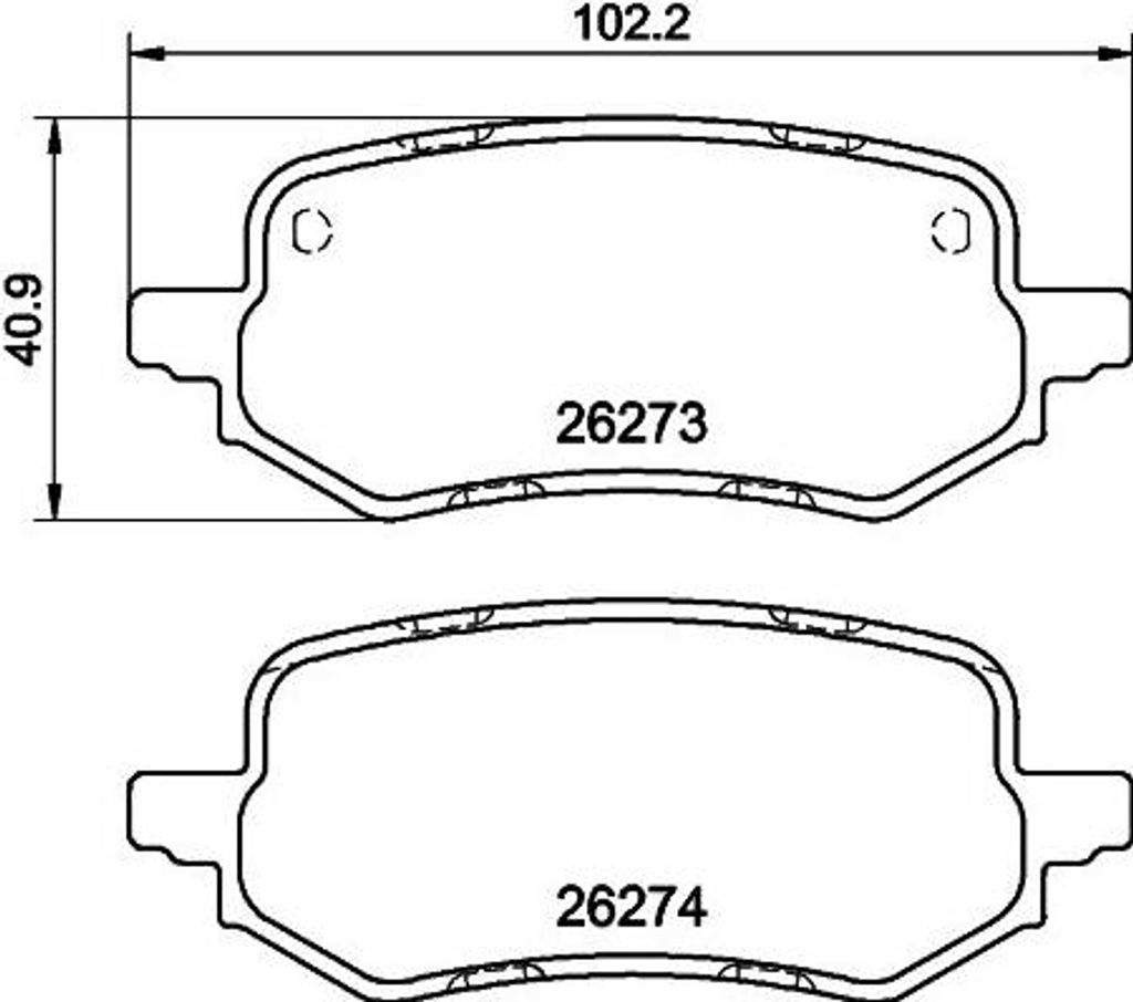 TEXTAR 2627301 Bremsbelagsatz, Scheibenbremse OE 2413374 kompatibel mit Puma