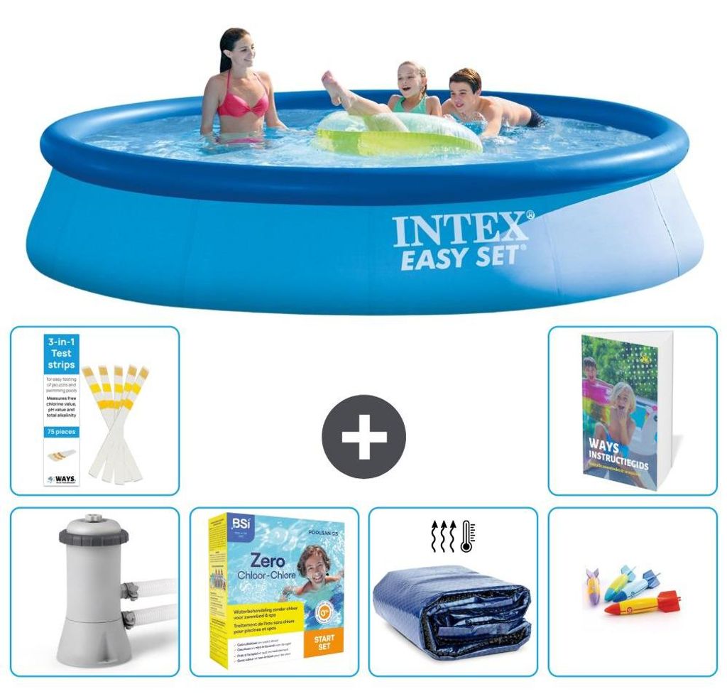 Easy Set Pool Rund - 396x84 cm - 7-teilig S181