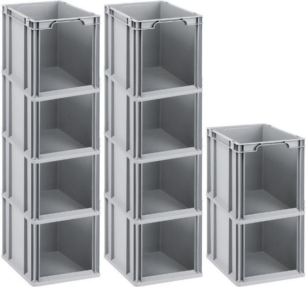 SparSet 10x Eurobox NextGen Store | HxBxT 32x30x40cm | 30 Liter | Front offen | Eurobehälter, Transportbox, Transportbehälter, Stapelbehälter