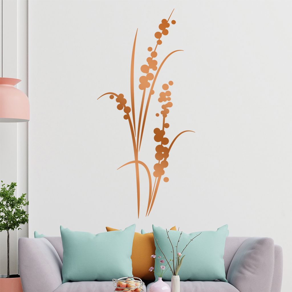 Grashalm mit Beeren Wandtattoo in 6 Größen - Wandaufkleber Wall Sticker - Dekoration, Küche, Wohnzimmer, Schlafzimmer, Badezimmer