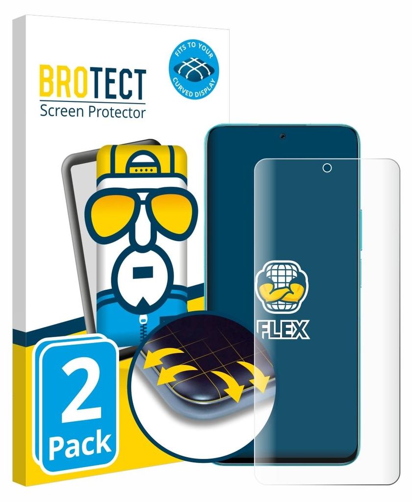 2x BROTECT Fullscreen Schutzfolie für Honor 90 Lite Displayschutz Folie Fullcover Klar Transparent