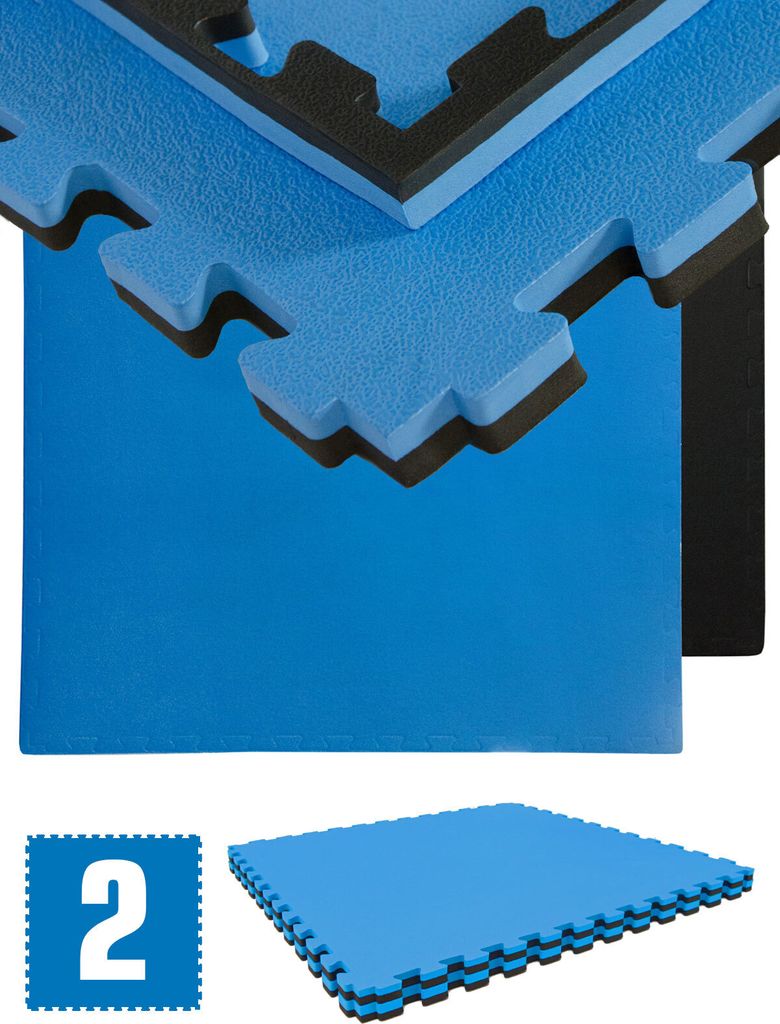 2,5cm dicke Fitnessmatte 2er Set 90x90cm Bodenschutzmatte Gym Matte Puzzlematte