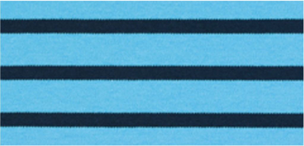 modAS Baby Mütze aus Baumwolle - Kopfbedeckung Mädchen Jungen mit Bindeband und Ohrenschutz in Azur-Blau 45 cm – ca. 9-12 Monate