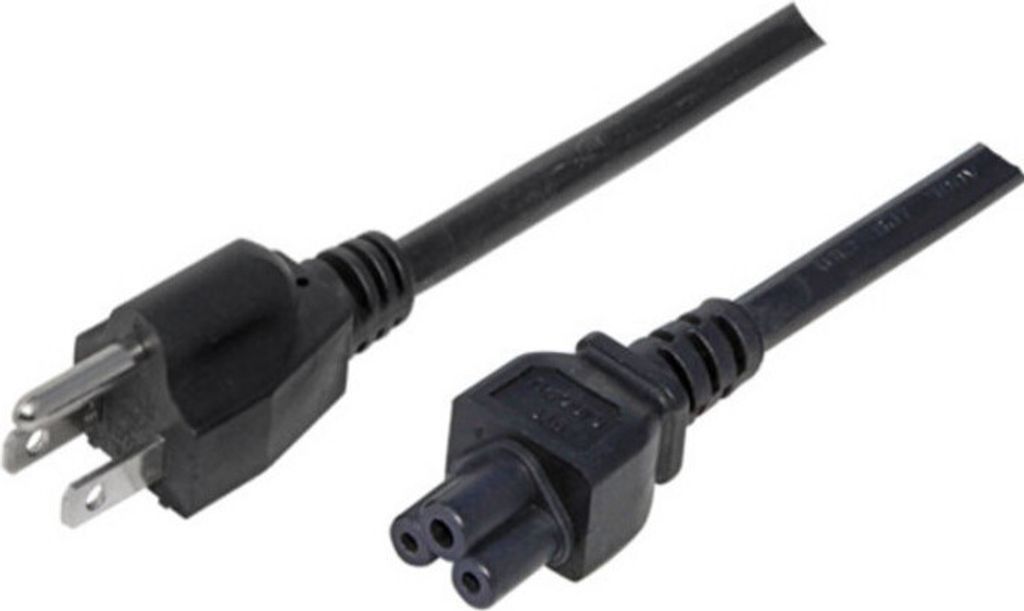 USA, Stecker an 3pol Buchse C5, schwarz, 1,8m