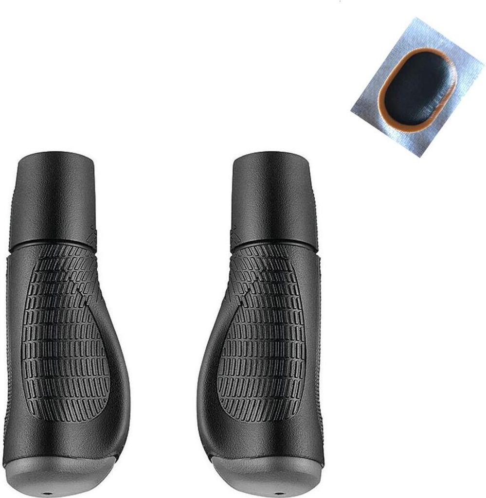 Union Marwi GP-03 Lenkergriffe Fahrradgriffe Hand Griffe 130 mm in schwarz inkl. 1 x Schlauchflicken