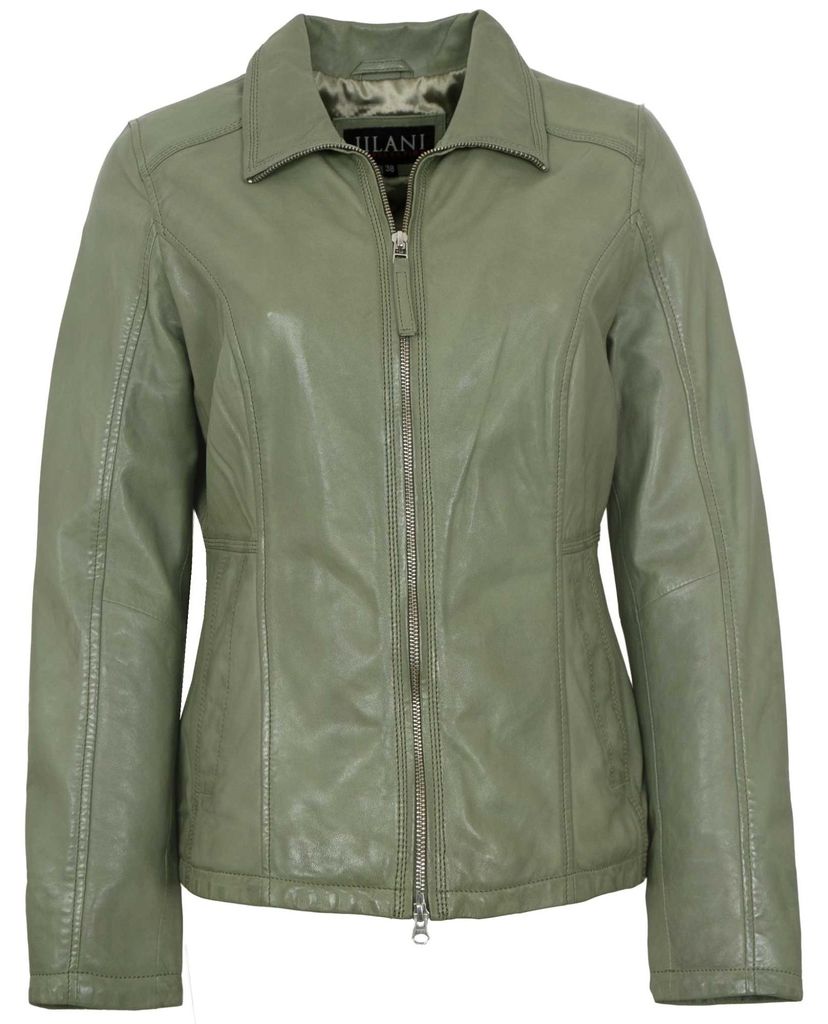 Jilani Collection - Damen Lederjacke Lammnappa mint : 44