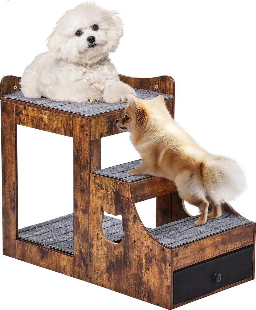 Letto a castello Animali domestici Sedile da finestra Cani Scala per cani 3 gradini 830x450x675mm