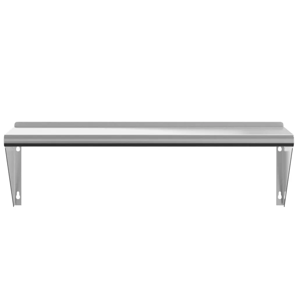 Scaffale Parete Acciaio Inox 100x30x31 cm Argento | Design Industriale - 5