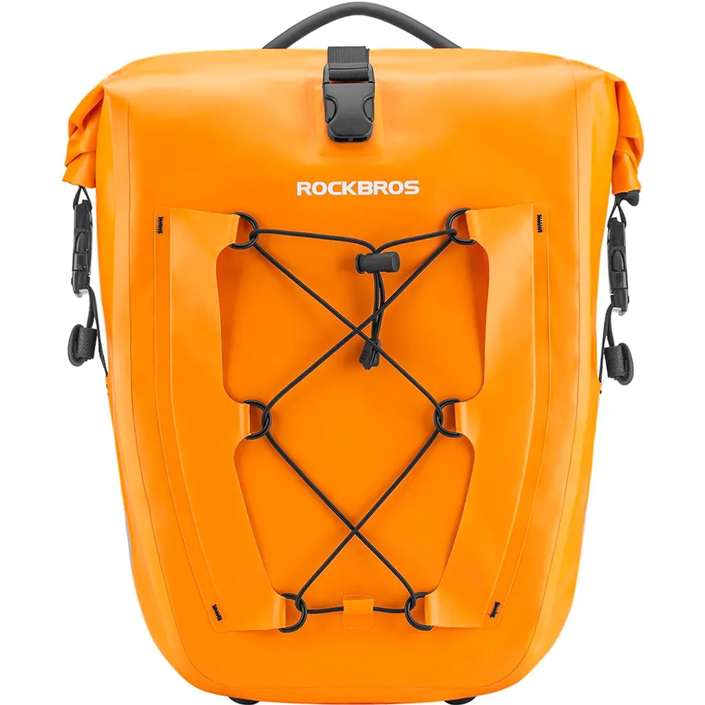 Sacoche de vélo 25-32L réglable et totalement étanche coloris orange