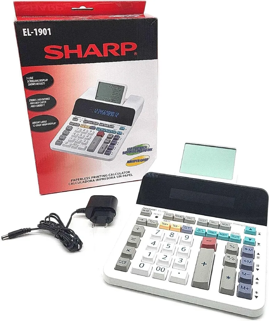 Calculatrice de bureau Sharp EL-1901 12 chiffres secteur