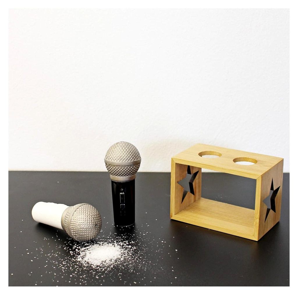 Mikrofon Salt & Pepper Shaker | Die coolen Gewürzstreuer in Mikrofon Optik | Keramik- Salz und Pfefferstreuer | Deko für Küche | Geschenk zu Wei...