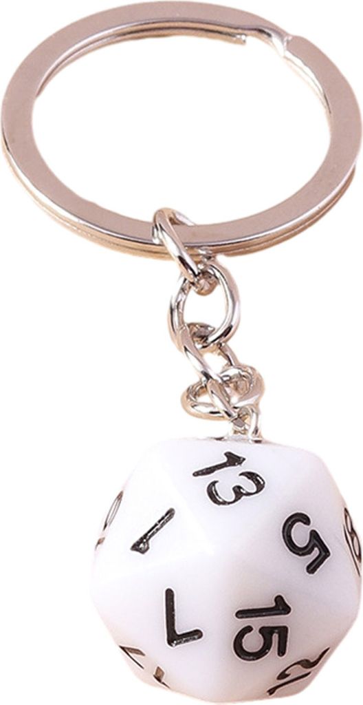 Würfel-Schlüsselanhänger, 20 Seiten, Zahl, gebogen, rostfrei, poliert, Kette, geometrisch, Autoschlüsselhalter, Handtasche, DIY-Anhänger, Schl...