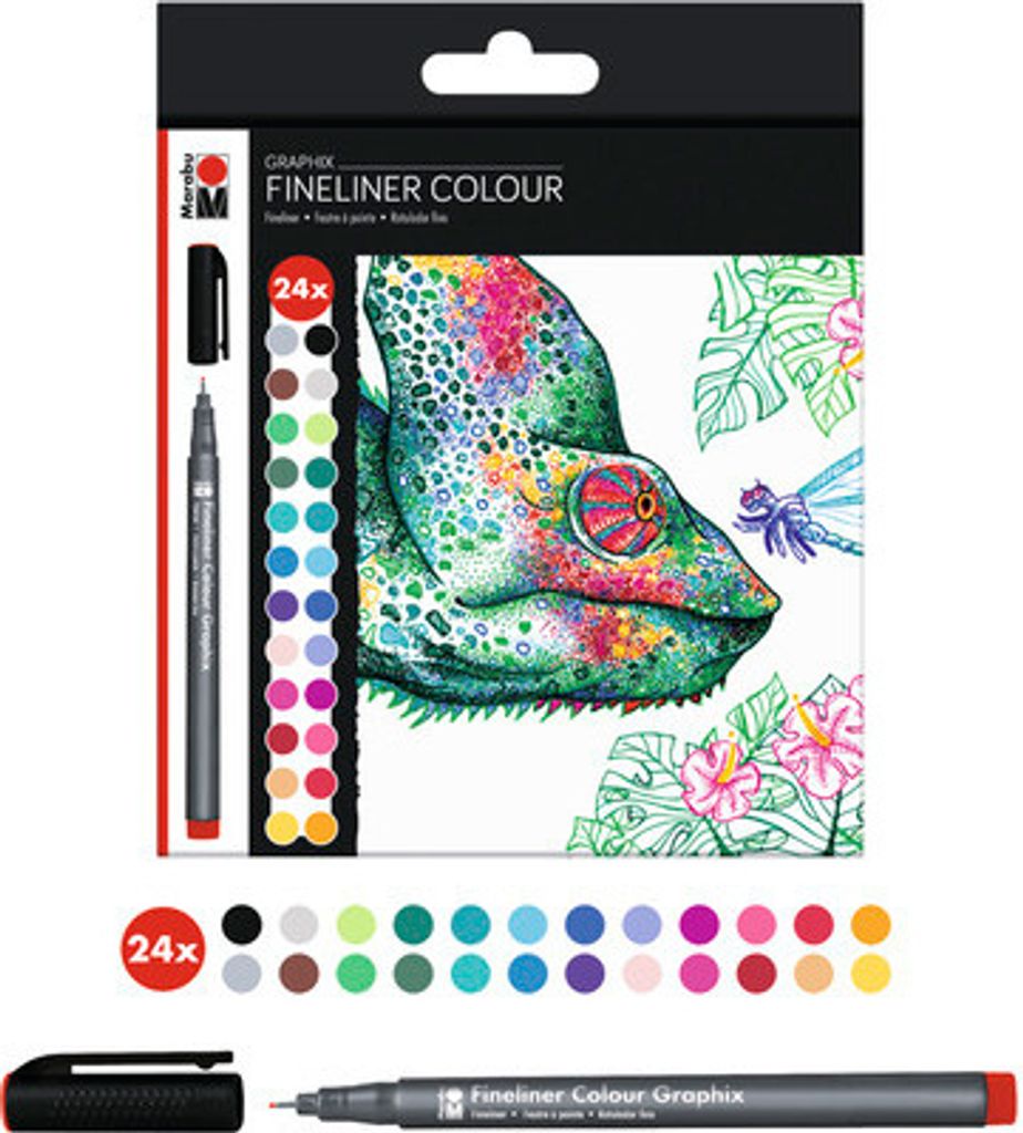 Marabu Fineliner Colour Graphix HYPNOTIZE 24 Teile Produktbild 