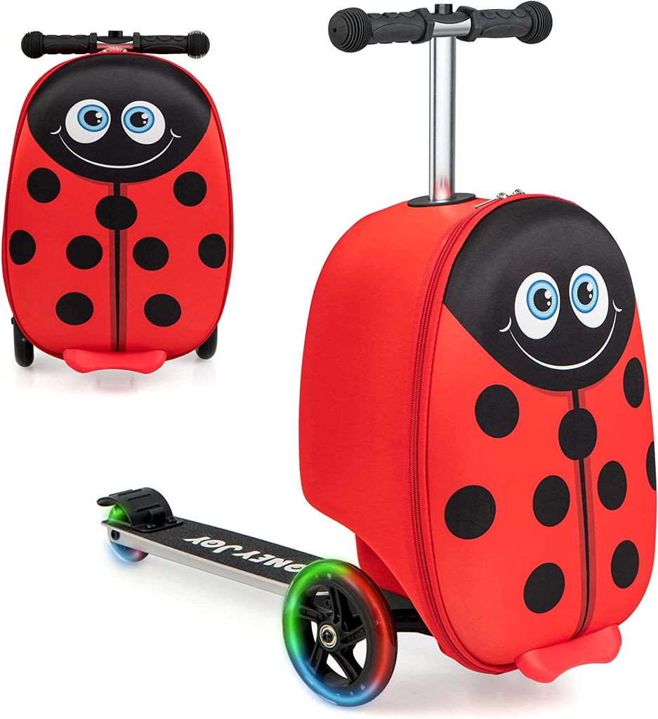 2 in 1 Kinderkoffer & Scooter Kinder ab 5