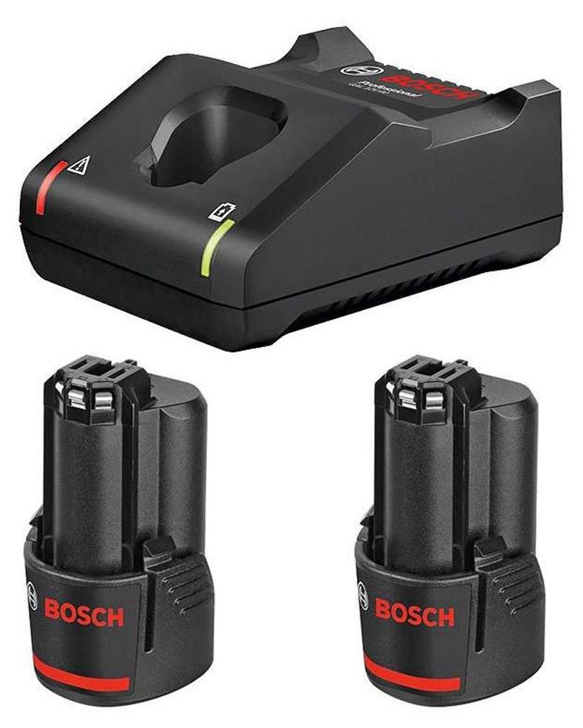 Pack de 2 Batteries + chargeur BOSCH 1600A019RD - GBA 12V Image du produit 