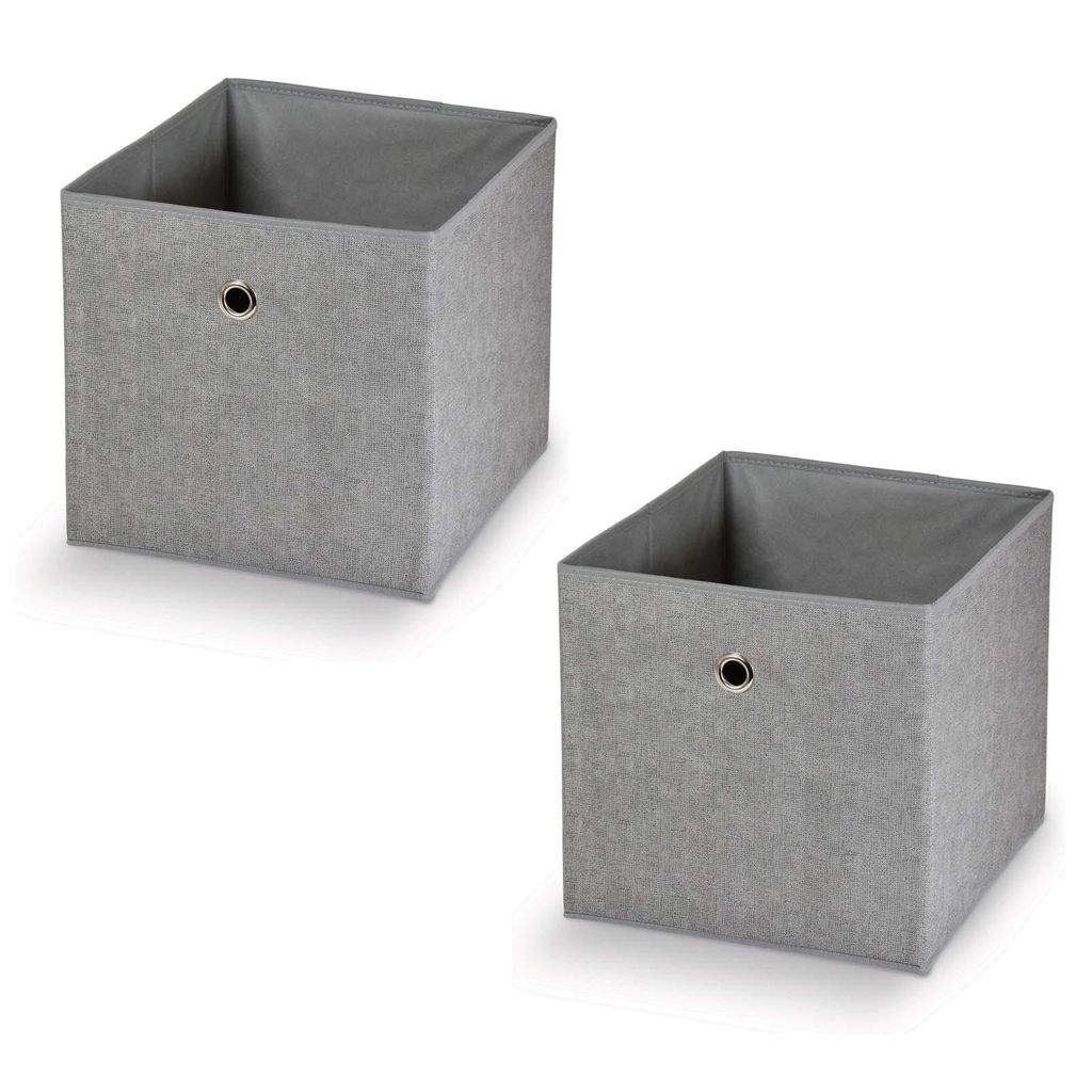 2x Faltbare Aufbewahrungsbox Polypropylen Grau 32x32x32 cm Produktbild 
