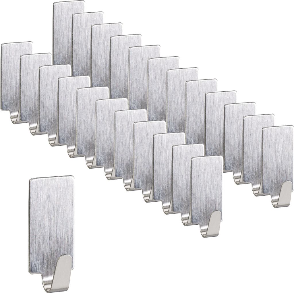240 x Klebehaken, Schlüsselhaken Edelstahl, selbstklebend & Produktbild 