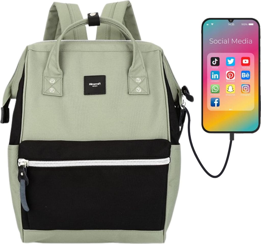 Geräumiger Laptop-Rucksack mit USB-Anschluss - Himawari