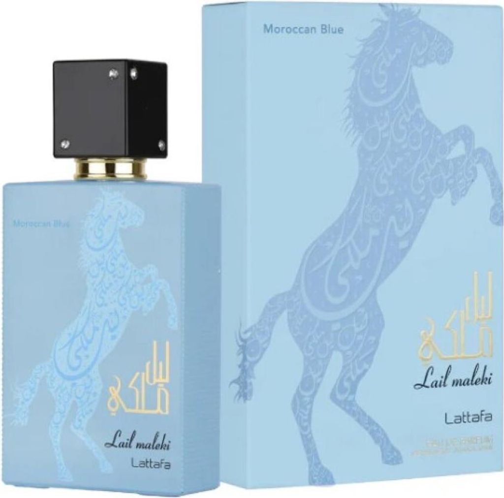 A perfume bottle and its box are displayed side-by-side against a white background.