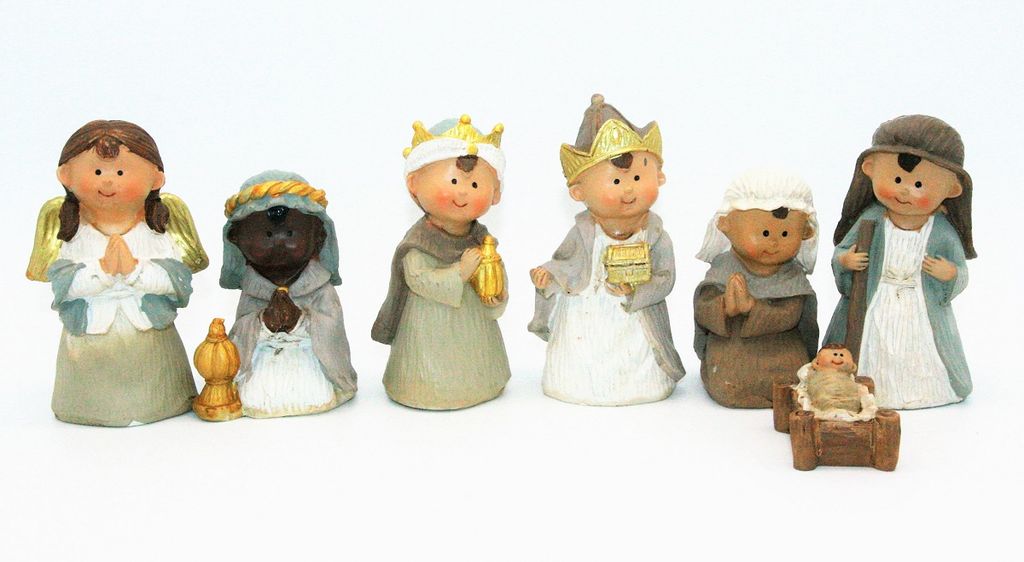 Krippenfiguren Set 7 teilig Kindergesichter Produktbild 3
