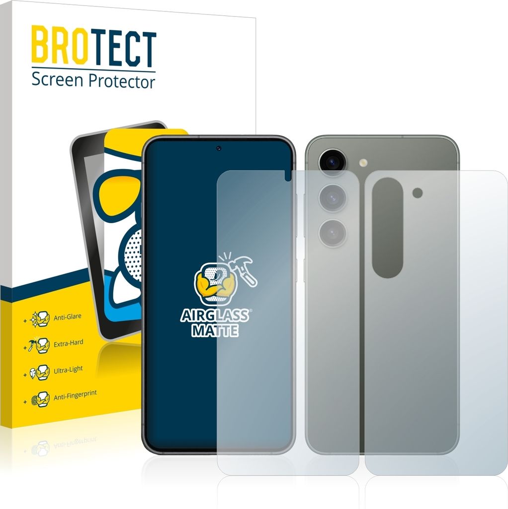 BROTECT Entspiegelungs Schutzglas für Samsung Galaxy S23 Plus (Display+Rückseite) Schutzfolie Panzer Folie Glas Display Schutz matt