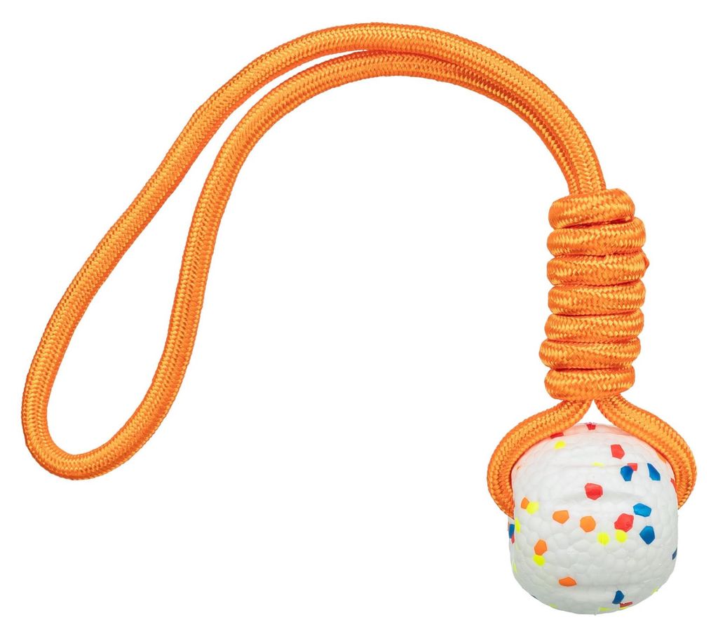 TRIXIE Spielzeug Light & Strong Ball mit Tau, aus EPS – 40 Produktbild 