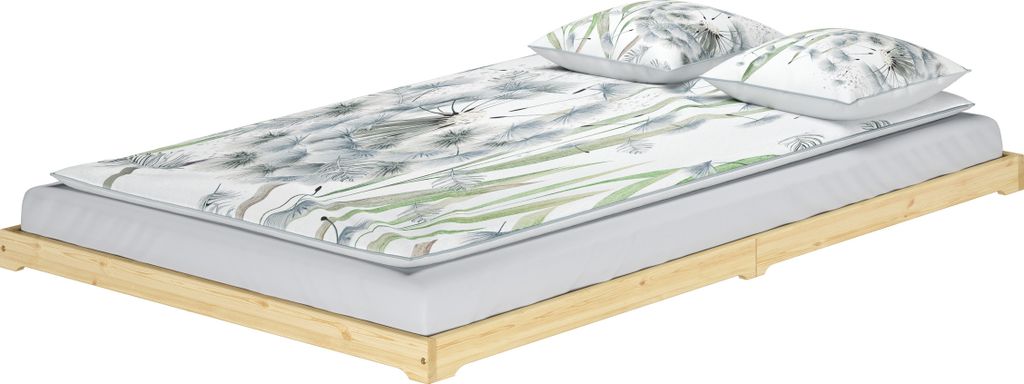 Überlanges Futonbett Holzbett niedrige Sitzkante 140x220 Kiefer lackiert V-60.47K-14-220ohne Zubehör