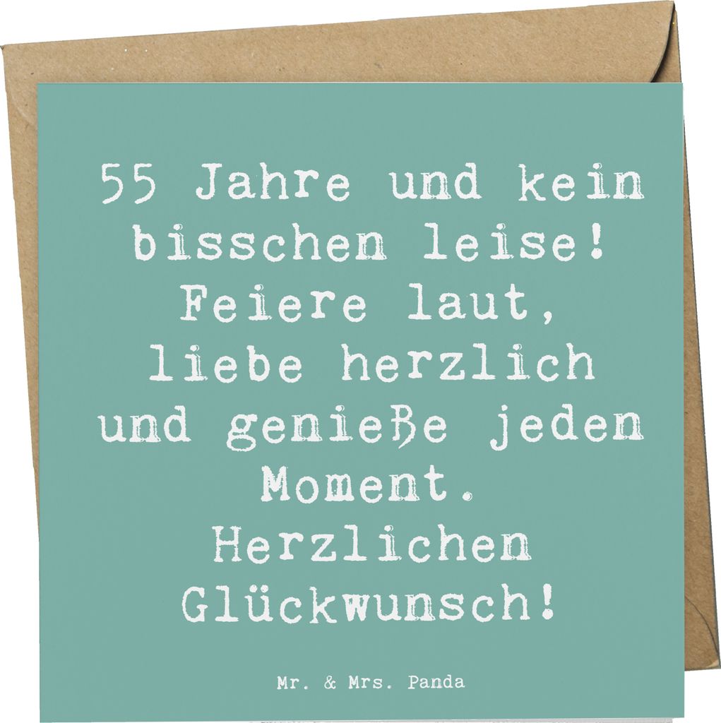 Mr. & Mrs. Panda Grußkarte Spruch 55. Geburtstag - Meeresbrise - Geschenk, anlasskarte, Happy Birthday, Glückwunschkarte, Klappkarte, fünfzigste...