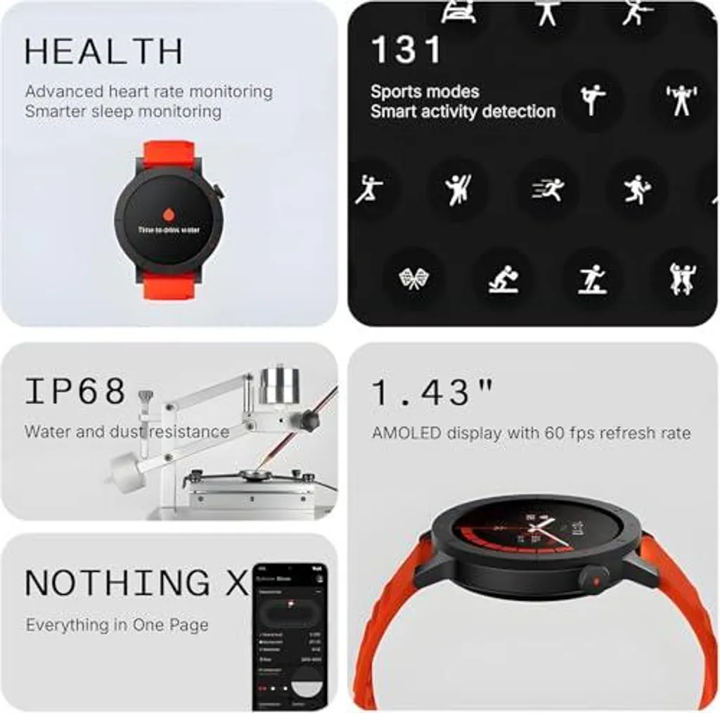 Montre connectée CMF Watch 3 Pro compatible Android iOS écran large 1,96" - 6