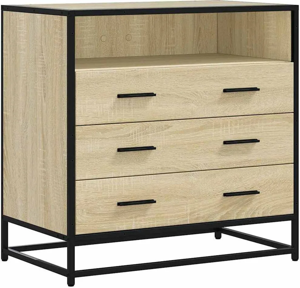 Cassettiera Sonoma Rovere 70x41x70 cm | Mobiletto Legno Multistrato