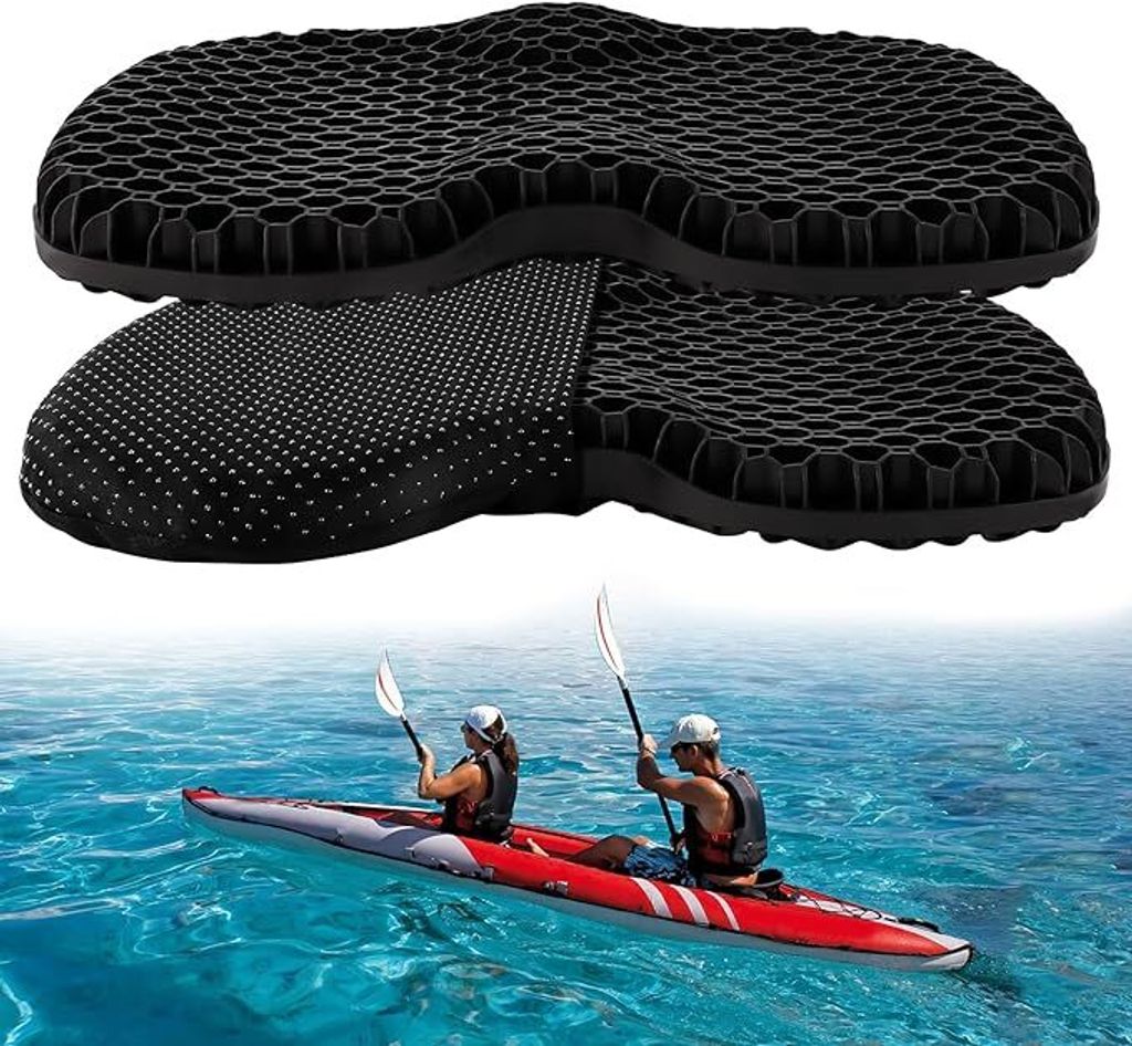Rutschfestes Kajak Gel-Sitzkissen, dick und wasserdicht mit rutschfester Hülle, ideal für Sit-in Kajaks, Kanus und Bootszubehör für Angler.