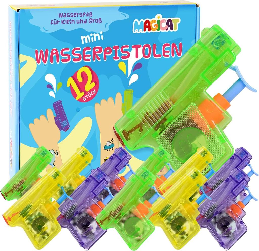 Magicat Premium Wasserpistolen Set, 12 Pistolen für Klein Produktbild 