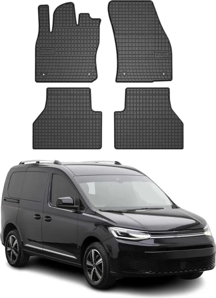 2020-2025 VW Caddy tappetini in gomma nera 4 pz