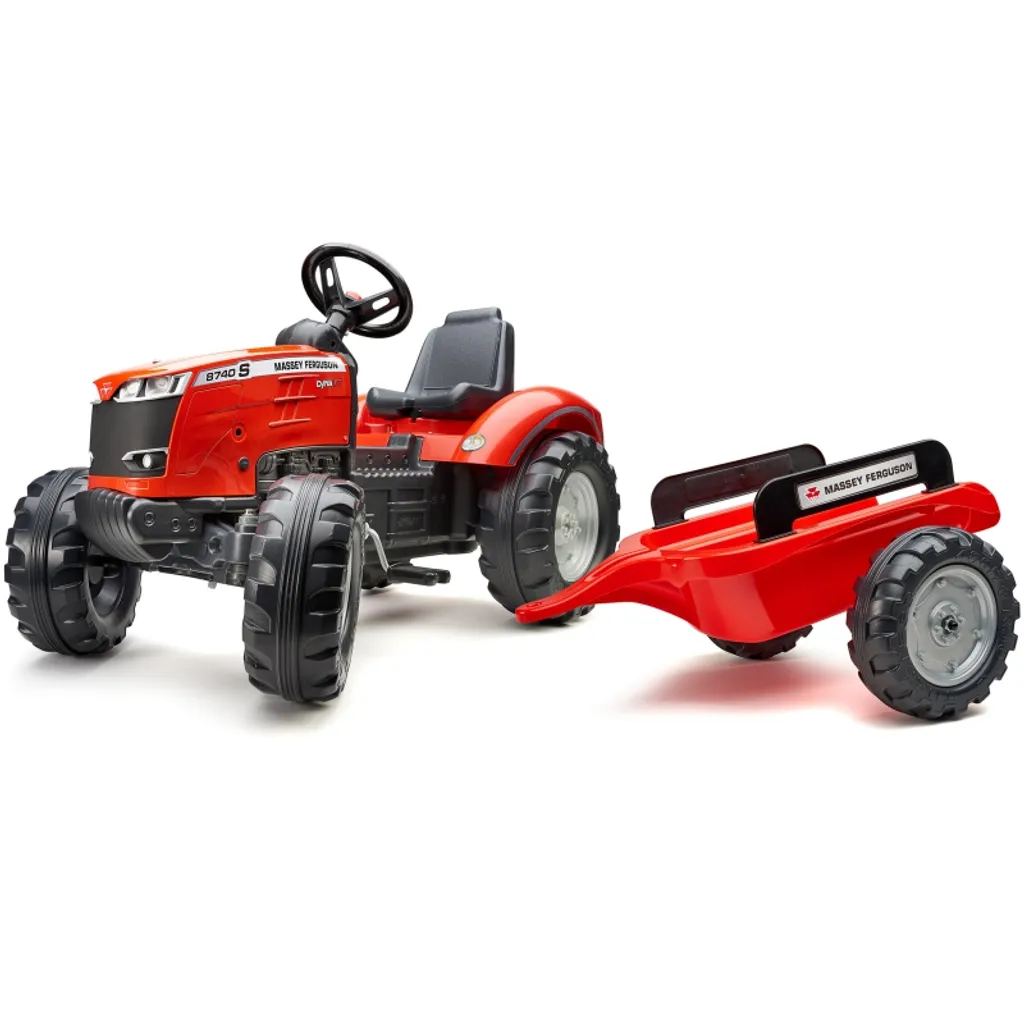 Tracteur Massey Ferguson Rouge Falk : Jouet à Pédales avec Klaxon Intégré