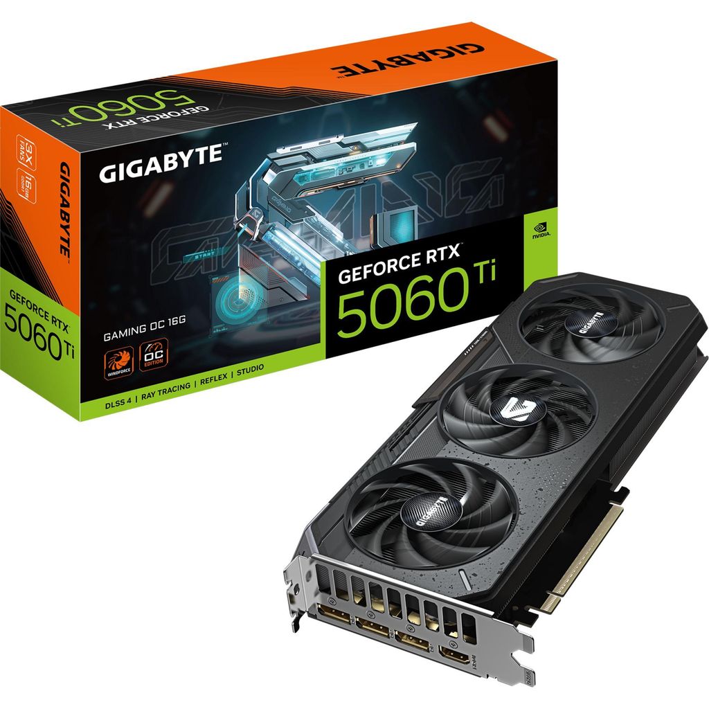 GIGABYTE GeForce RTX 5060 Ti GAMING OC 16G, Grafikkarte, Produktbild 