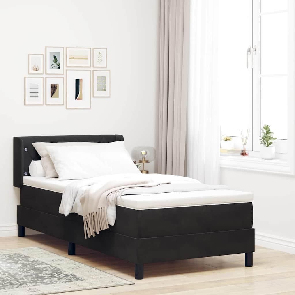 Maison Exclusive - Boxspringbett mit Kopfteil Schwarz 200 x 90 cm Samt