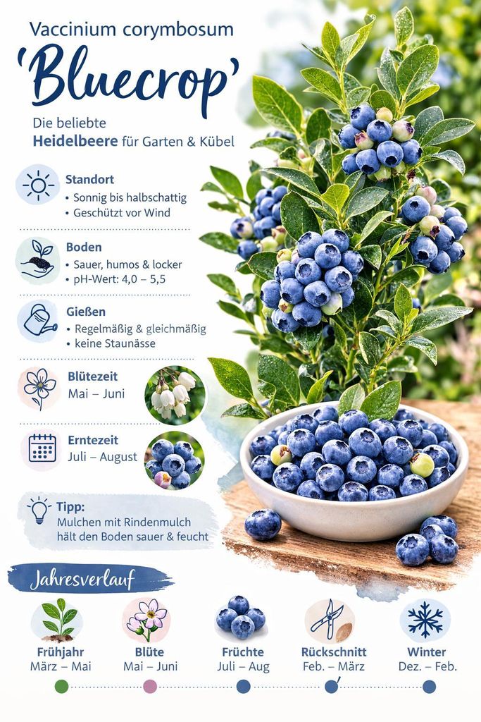 Heidelbeere Vaccinium Bluecrop ca. 60 cm  ertragreiche