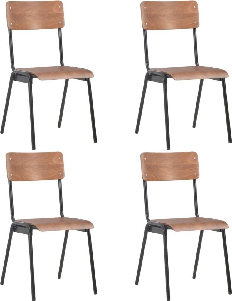 "im Angebot" Esszimmerstühle 4 Stk. Braun Massives Sperrholz und Stahl - Esszimmerstühle CC1993