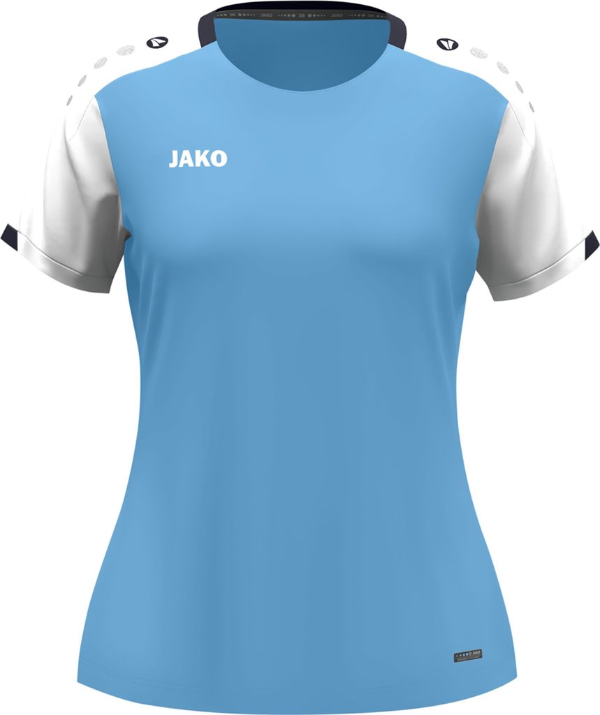 JAKO Damen T-Shirt Dynamic - 6170D, Farbe:skyblue/weiß/marine, Größe:M (38/40)